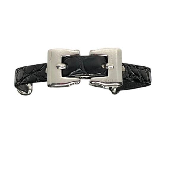 611. Gucci Leather Bow Bracelet with Sterling Silver Detail - Picture 4 of 8